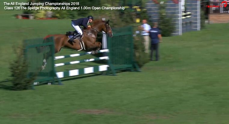 Nick Edwards and Its Showbusiness winning The Spidge Photography All England 1.00m Open Championship 2018