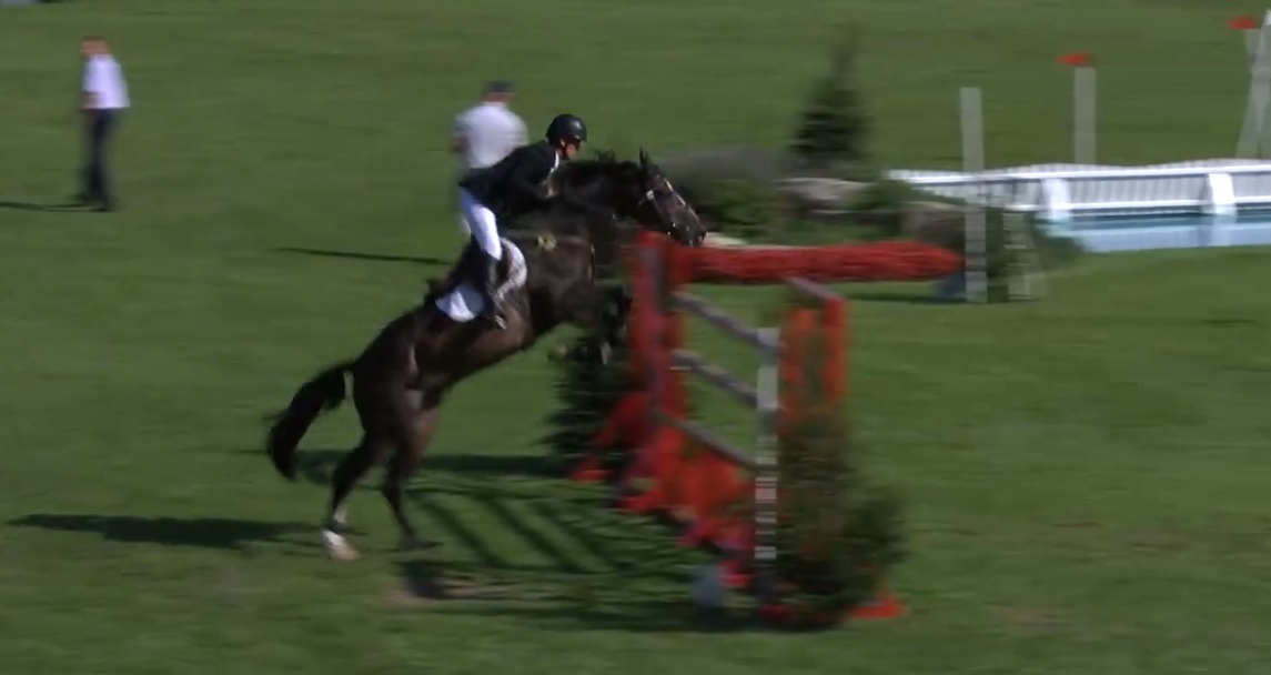 Shane Breen's jump-off round in the All England Grand Prix 2018